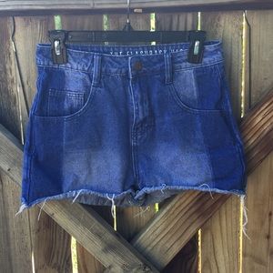 High rise jean shorts